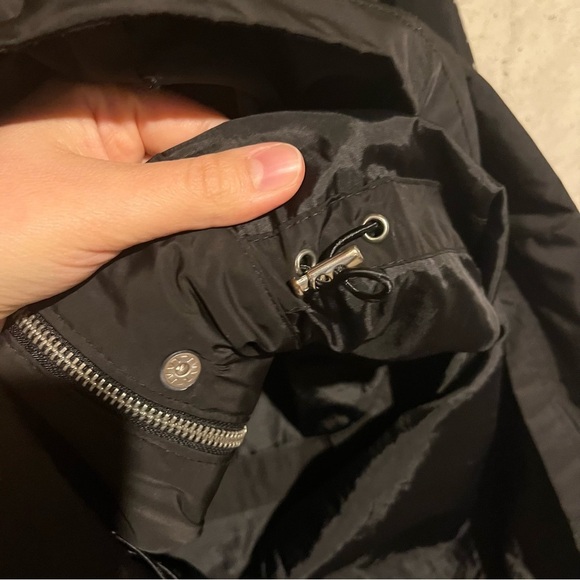 Lauren Ralph Lauren Jacket Women Size L Black Rain Coat Hood Zip Adjustable - Picture 7 of 11